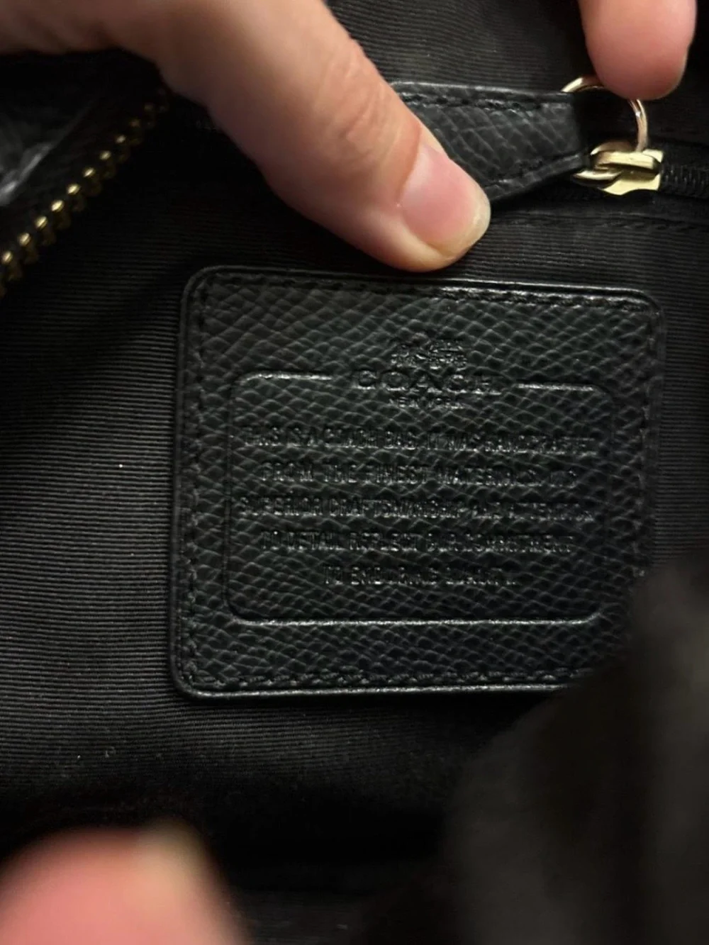 Coach Black Pebble Leather Satchel with Gold Accents - Picture 5 of 5